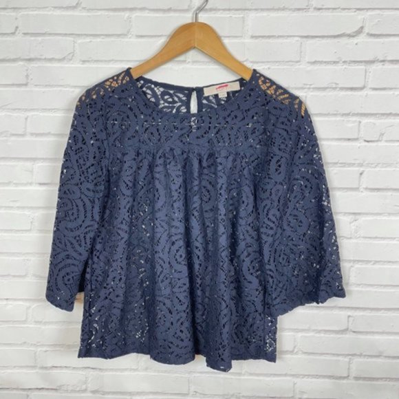 LOFT Tops - Ann Taylor LOFT Black Lace Blouse 3/4 Sleeve